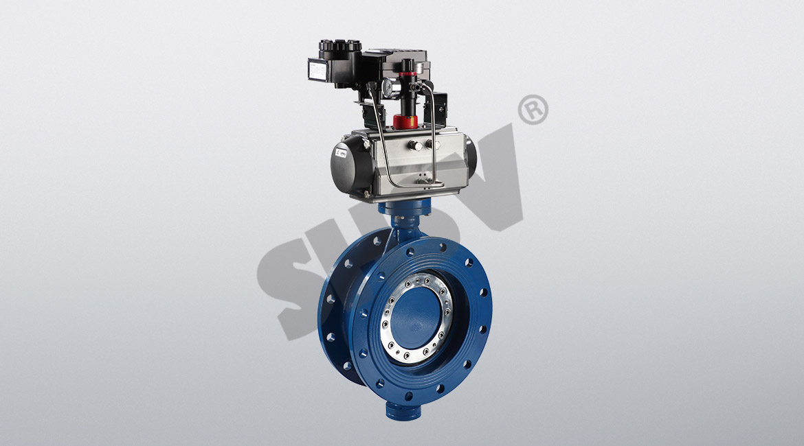 Pneumatic flange eccentric soft sealing butterfly valve